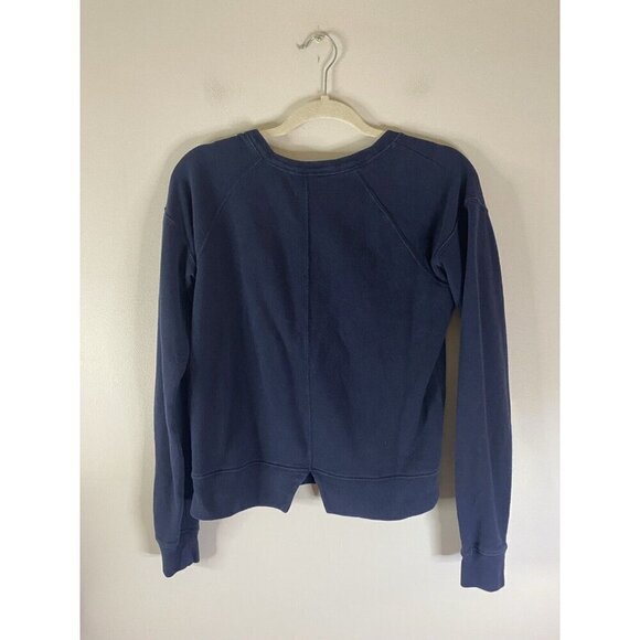 Abercrombie & Fitch Graphic Sweatshirt Crew Neck Navy Blue Y2K Size Small - Picture 4 of 7